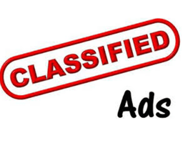 Classified Ads banner on white background