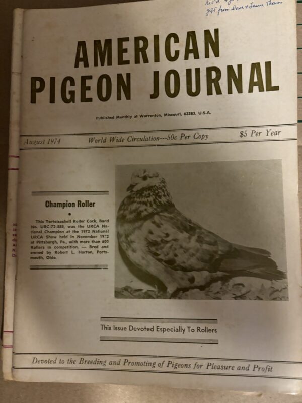 NBRC Auction- American Pigeon Journal 1974