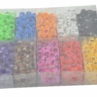 |||A pile of colorful plastic rings sitting on top of each other.