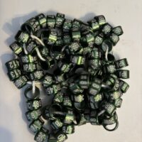 |A close up of a necklace with brown beads