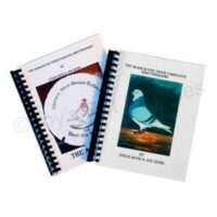 Two books with a picture of a pigeon and a book about pigeons.