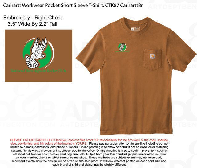 A brown shirt with a logo on it|A brown and black hat with an eagle logo.